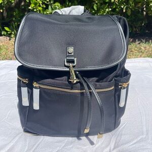 Calvin Klein Black Backpack Adjustable Straps Gold Accent New with Tags